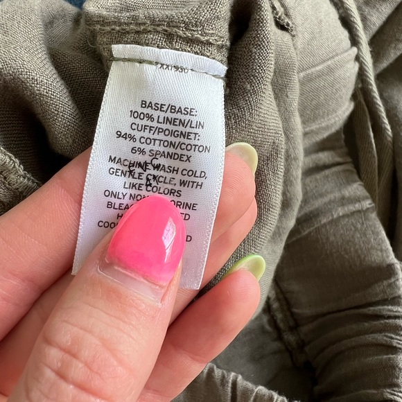 Grey/Green Jogger-Style Linen Pants - Picture 8 of 8